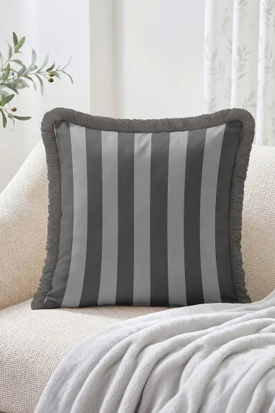 43x43 Cm Dijital Baskılı Fermuarlı Çift Taraflı Saçaklı Kırlent Kılıfı 483409