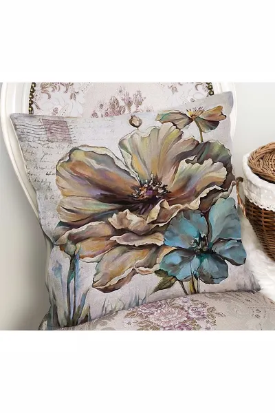 43x43 Dijital Baskılı Fermuarlı Modern Kırlent Kılıfı 308658