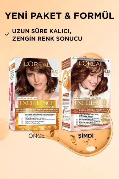 L'Oreal Paris Excellence Intense Saç Boyası 6.32 Karamel Kahve 282923