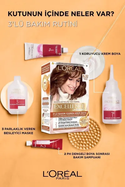 L'Oreal Paris Excellence Intense Saç Boyası 6.32 Karamel Kahve 282923