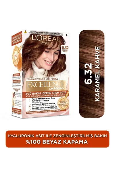 L'Oreal Paris Excellence Intense Saç Boyası 6.32 Karamel Kahve 282923