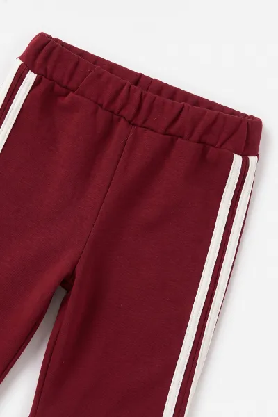 Bordo (1-4 Yaş) Fiyonk Baskılı  Badili Bow Girl  Nakışlı Ceketli Alt Şardonlu   Kız Çocuk&Bebek 3'lü Takım 495282