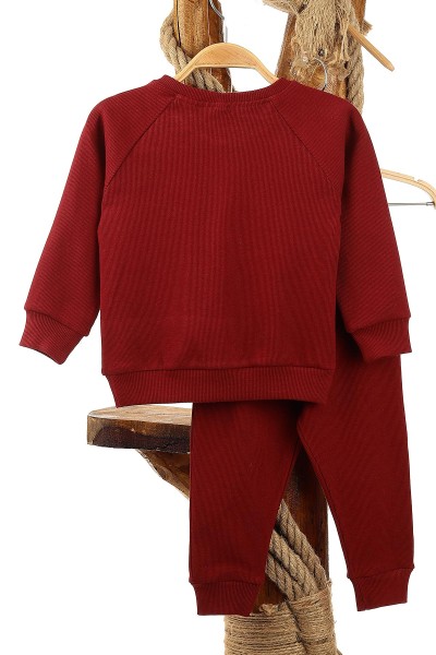 Bordo (1-4 Yaş) Kaşkorse Omuz Patlı Erkek Çocuk takım 153819