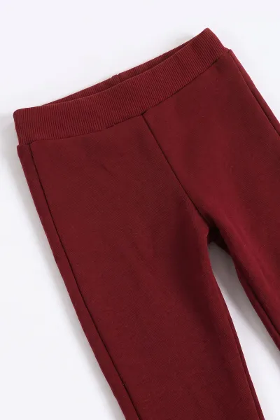 Bordo (1-5 Yaş) Kalp Baskılı 3 İp Şardonlu Kız Bebek&Çocuk Kışlık Takım 499366