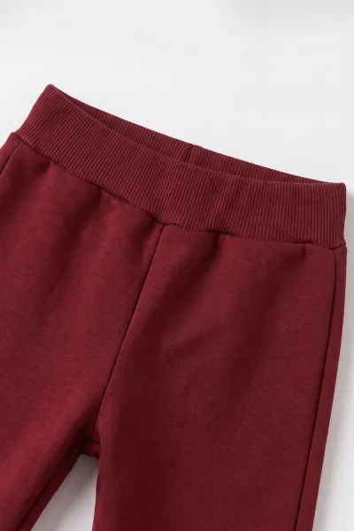 Bordo (1-5 Yaş) Taş Baskılı 3 İp Şardonlu Kız Çocuk&Bebek Kışlık Takım 499794