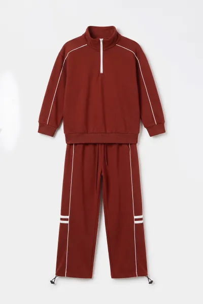 Bordo (10-15 Yaş) Stoplerli Oysho Kız Çocuk Takım 497711
