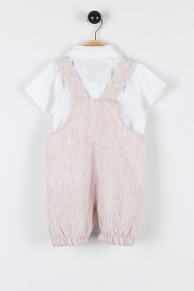 Bordo (12-24 Ay) Koala Motifli Cep Detaylı Papyonlu Erkek Bebe Takım 169431