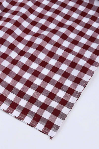 Bordo 160x170 Kare Desenli Pötikareli Piknik Örtüsü 240218