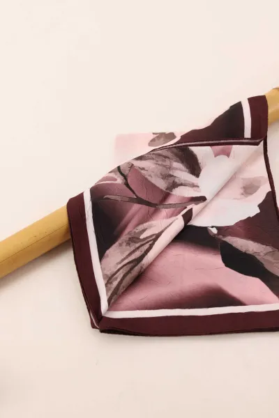 Bordo 180x75 Cm Our Fashion Dijital Baskılı Desenli Bambu Kraş Şal 396747