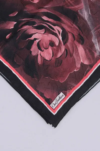Bordo 180x75 Cm Our Fashion Dijital Baskılı Desenli Bambu Kraş Şal 468554