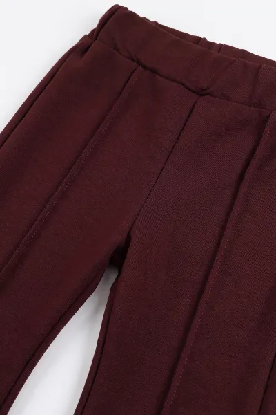 Bordo (2-6 Yaş) İncili Taş Baskılı 2 İp   Kız Çocuk Mevsimlik Takım 480537