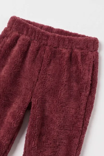 Bordo (2-7 Yaş) Kapüşonlu Kulaklı Welsofft Yakadan Yarım Düğmeli Çocuk Kışlık Takım 493781