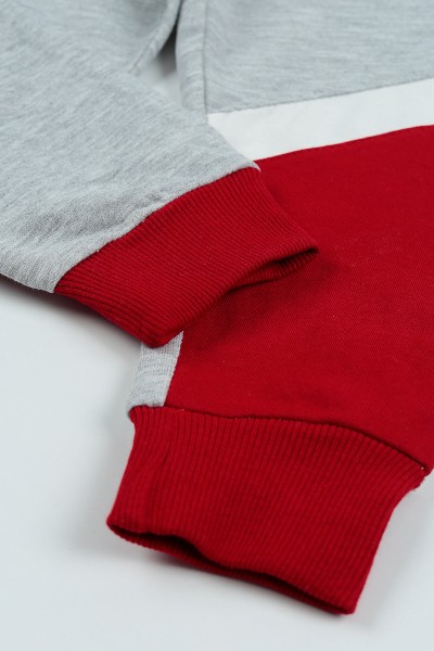 Bordo (2-8 Yaş) Mickey Mouse Baskılı Erkek Çocuk Takım 96611