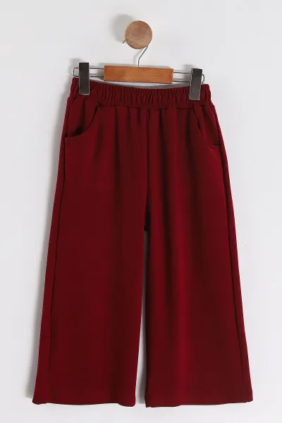 Bordo (3-10 Yaş) Fular Aksesuarlı  Balon Kol Oysho Kız Çocuk 2'li Takım 443275