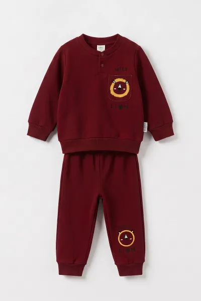 bordo-3-24-ay-lion-nakisli-cep-detayli-3-ip-sardonlu-erkek-bebek-kislik-takim-495606