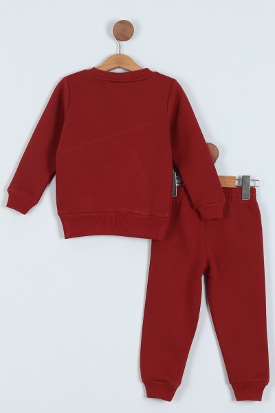 Bordo (3-6 Yaş) Baskılı 3 İp Şardonlu Erkek Çocuk Takım 225970