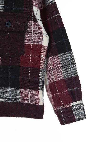 Bordo (3-7/8-12 Yaş) Snow Guard Nakışlı Yaka Kürklü Fermuarlı Erkek Çocuk Ceket 143447
