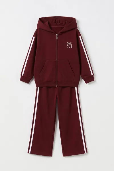 bordo-4-12-yas-baskili-kapusonlu-oysho-kumas-kiz-cocuk-2li-takim-496903