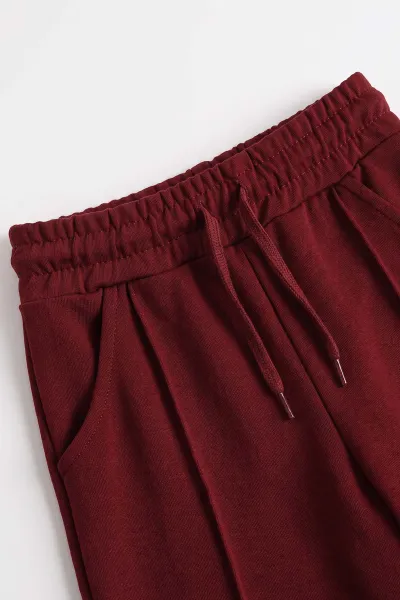 Bordo (4-12 Yaş) Baskılı ve Aksesuarlı Oysho Kız Çocuk 2'li Takım 502062