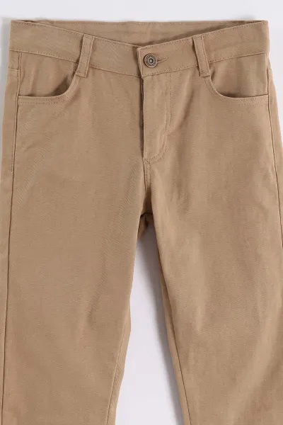 Bordo (4-12 Yaş) Ekose  Gömlekli Gabardin Pantolonlu Erkek Çocuk 2'li Takım 494366