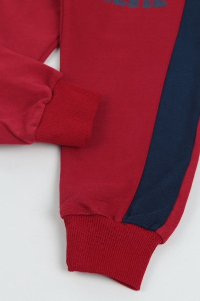 Bordo (4-8 Yaş) Selfıe Ayı Baskılı İki İp Erkek Çocuk Takım 137544