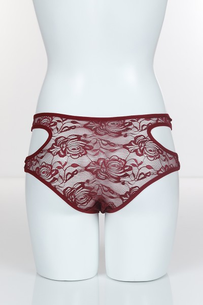 Bordo 4145 Bikini Komple Lez Dantel Yanları Kavisli Külot 101818