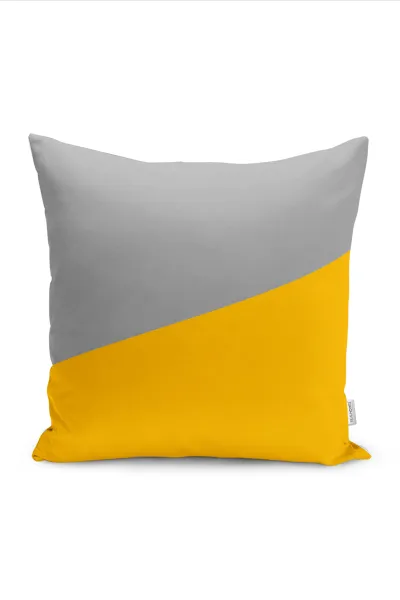 Sarı 43x43 Dijital Baskılı Fermuarlı Modern Kırlent Kılıfı 272378