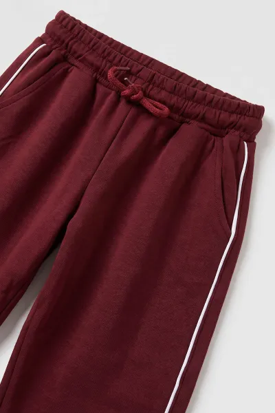 Bordo (5-10 Yaş) İncili Kurdela Nakışlı  Oysho Kız Çocuk Mevsimlik Takım 481793