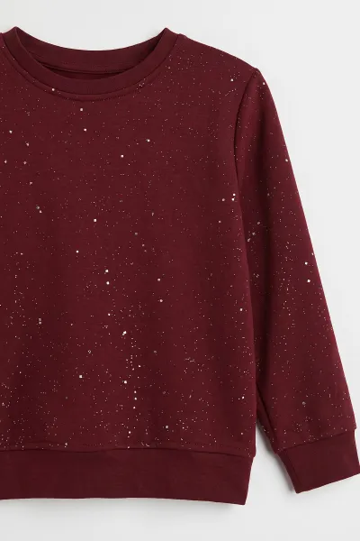 Bordo (5-10 Yaş) Komple Simli Alt Biyeli Oysho Kız Çocuk Mevsimlik Takım 484880