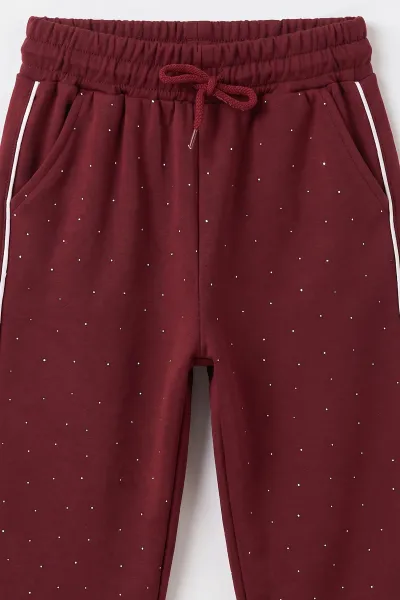 Bordo (5-10 Yaş)  Komple Taşlı Biyeli  Oysho Kumaş Kız Çocuk Mevsimlik Takım 494987