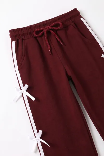 Bordo (5-10 Yaş) Kurdela Şeritli Oysho Kız Çocuk Mevsimlik Takım 481813
