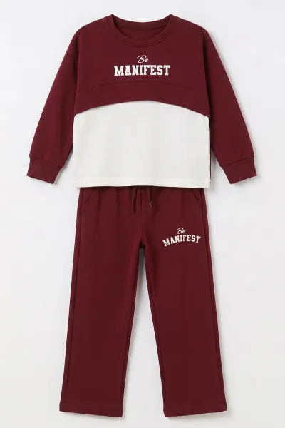 bordo-5-10-yas-manifest-baskili-oysho-kumas-kiz-cocuk-mevsimlik-takim-494963
