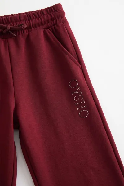 Bordo (6-15 Yaş) Taş Baskılı Fularlı Oysho Kız Çocuk Takım 497487