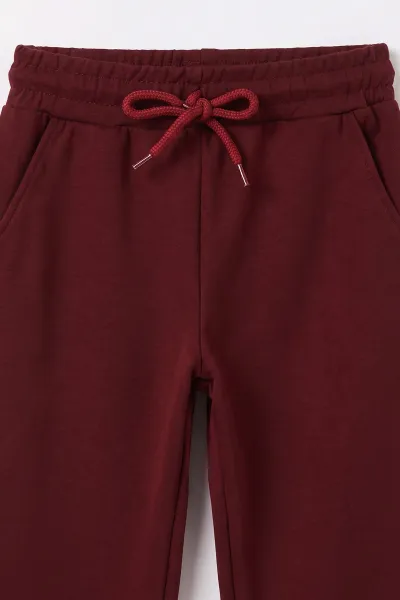 Bordo (5-10 Yaş) Üst Taş Baskılı Alt Biyeli Oysho Kumaş Kız Çocuk Mevsimlik Takım 494974