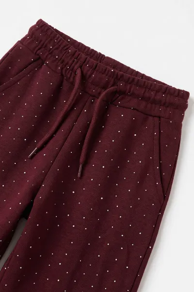 Bordo (6-15 Yaş)Tam Taş Fularlı Oysho Kız Çocuk Takım 497522