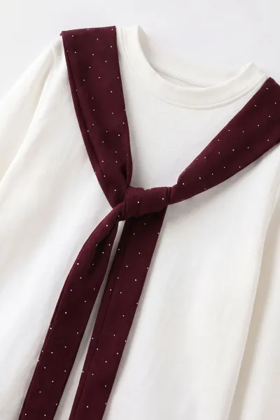 Bordo (6-15 Yaş)Tam Taş Fularlı Oysho Kız Çocuk Takım 497522