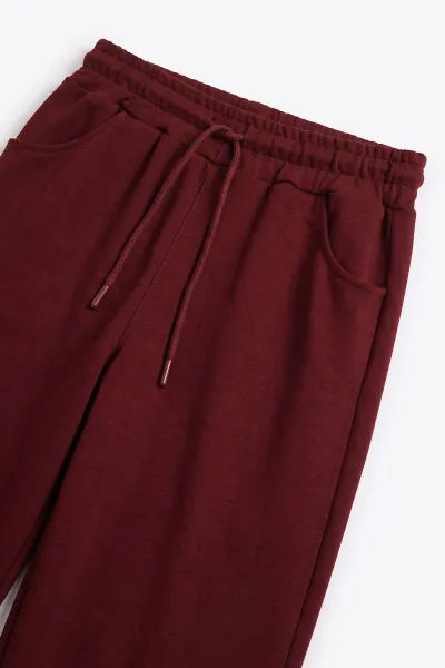 Bordo (5-13 Yaş) Kapüşonlu Nakışlı Oysho Kız Çocuk Takım 478718
