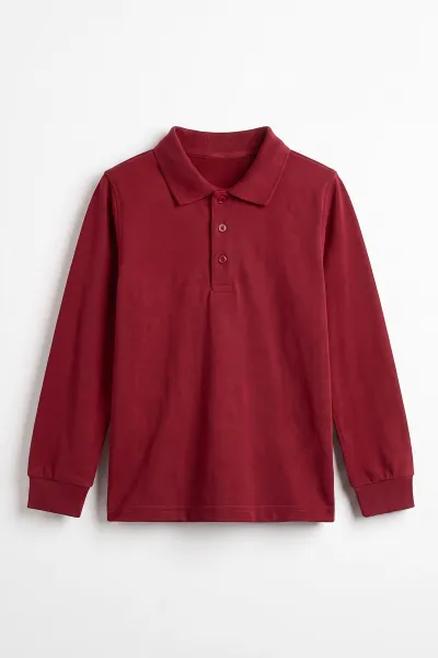 bordo-5-13-yas-uzun-kol-polo-yaka-unisex-cocuk-okul-sweatshirt-487040