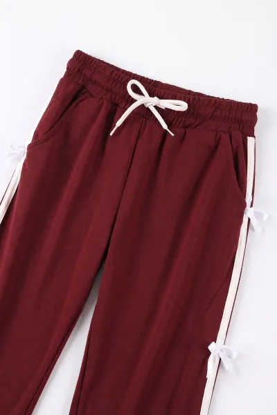 Bordo (5-15 Yaş) Fiyonklu Oysho Kız Çocuk Takım 497694