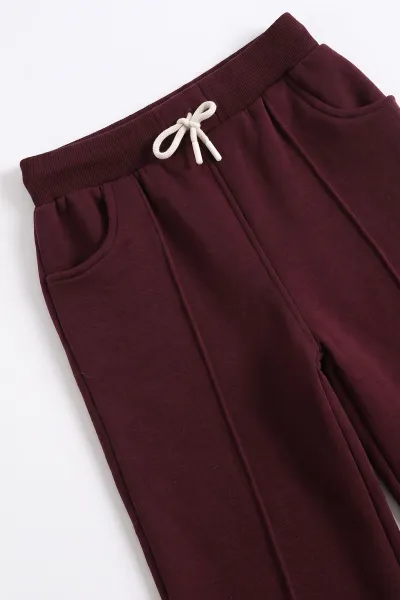 Bordo (6-12 Yaş) Çimalı İçi Şardonlu Şişme Yelekli Üçlü Kız Çocuk Takım 499998