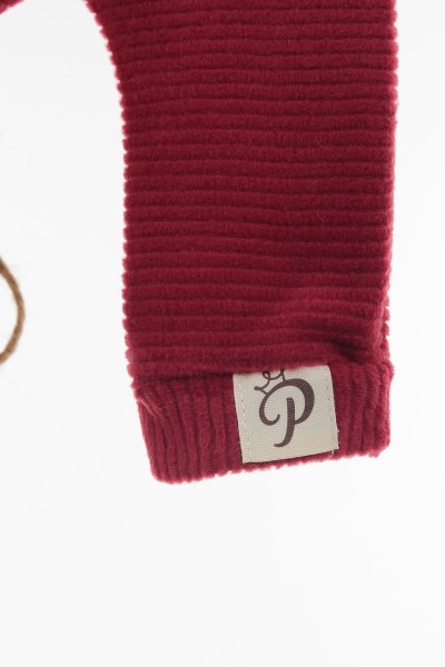 Bordo (6-18 ay) Peluş Cepli Kız Çocuk Takım 138474