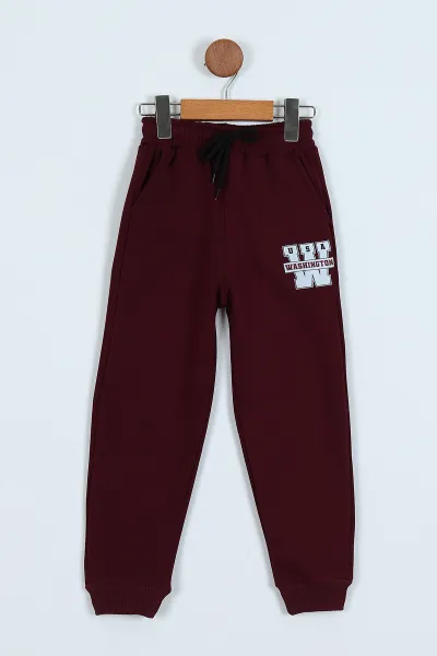 Bordo (6-9 Yaş) Baskılı Üç İp Şardonlu Erkek Çocuk Takım 239284