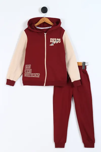 bordo-6-9-yas-skate-champ-on-arka-baskili-kapusonlu-fermuarli-erkek-cocuk-takim-337144