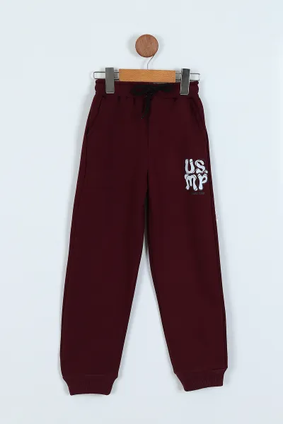 Bordo (6-9Yaş) Baskılı Üç İp Şardonlu Erkek Çocuk Takım 239286