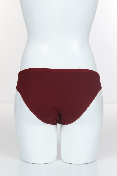 Bordo 6384 Bikini Ön Dantel Arka Pamuk Külot 102311
