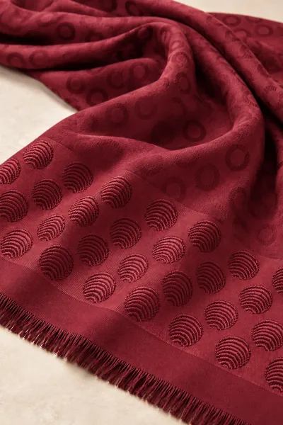 Bordo 70x180 Cm Luna Premium Jakarlı Pamuk Şal 494097