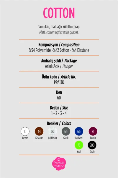 Bordo 71 - Penti Cotton Kadın Külotlu Çorap 420946