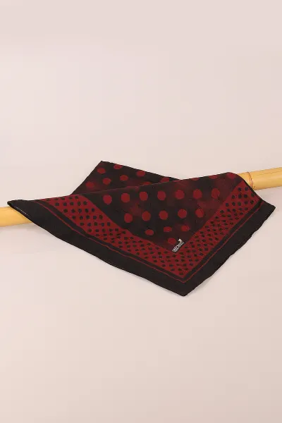 Bordo 75x190 Cm Dijital Puantiye Desenli Kraş Şal 444496