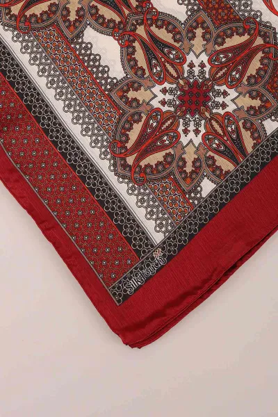 Bordo 75x190 Desenli İdol Şal 431957