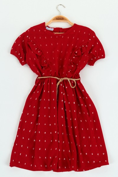 bordo-9-12-yas-bel-lastikli-kiz-cocuk-elbise-120695